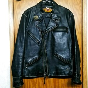 Harley Davidson Distressed V Leather Jacket Large